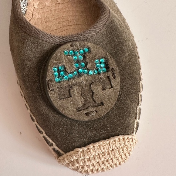 Tory Burch Minnie Medallion Ankle-Wrap Ballet Espadrilles - Picture 9 of 10